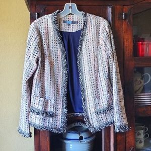 Anthropology Eva Franco Tweed Jacket Size Small Multi color